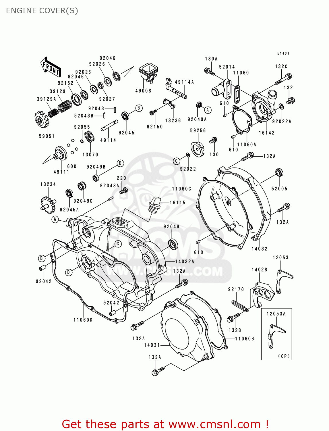 ENGINE COVER(S) KX250-L2 2000 USA CANADA