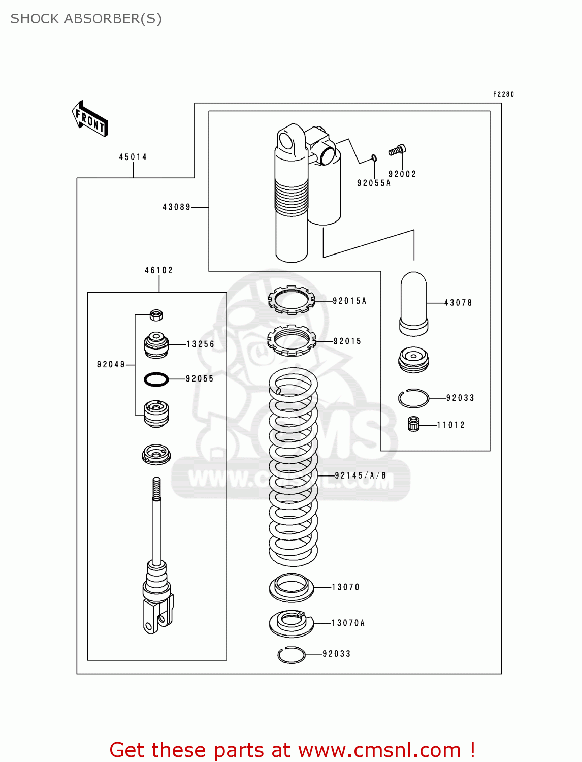 SHOCK ABSORBER(S) KX250-L2 2000 USA CANADA