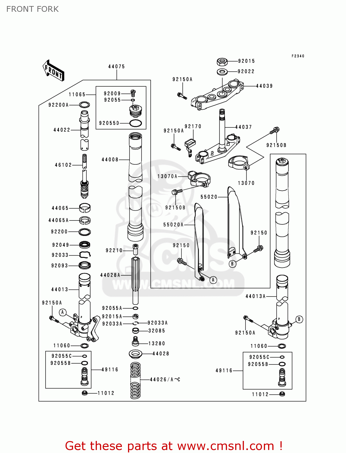 FRONT FORK KX250-L2 2000 USA CANADA