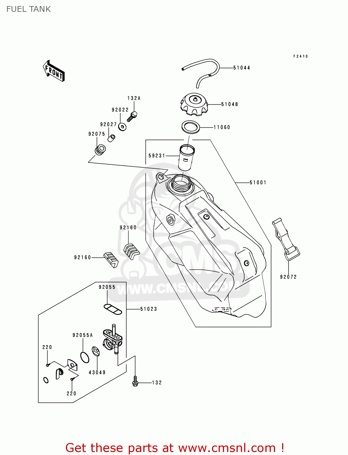 FUEL TANK KX250-L2 2000 USA CANADA