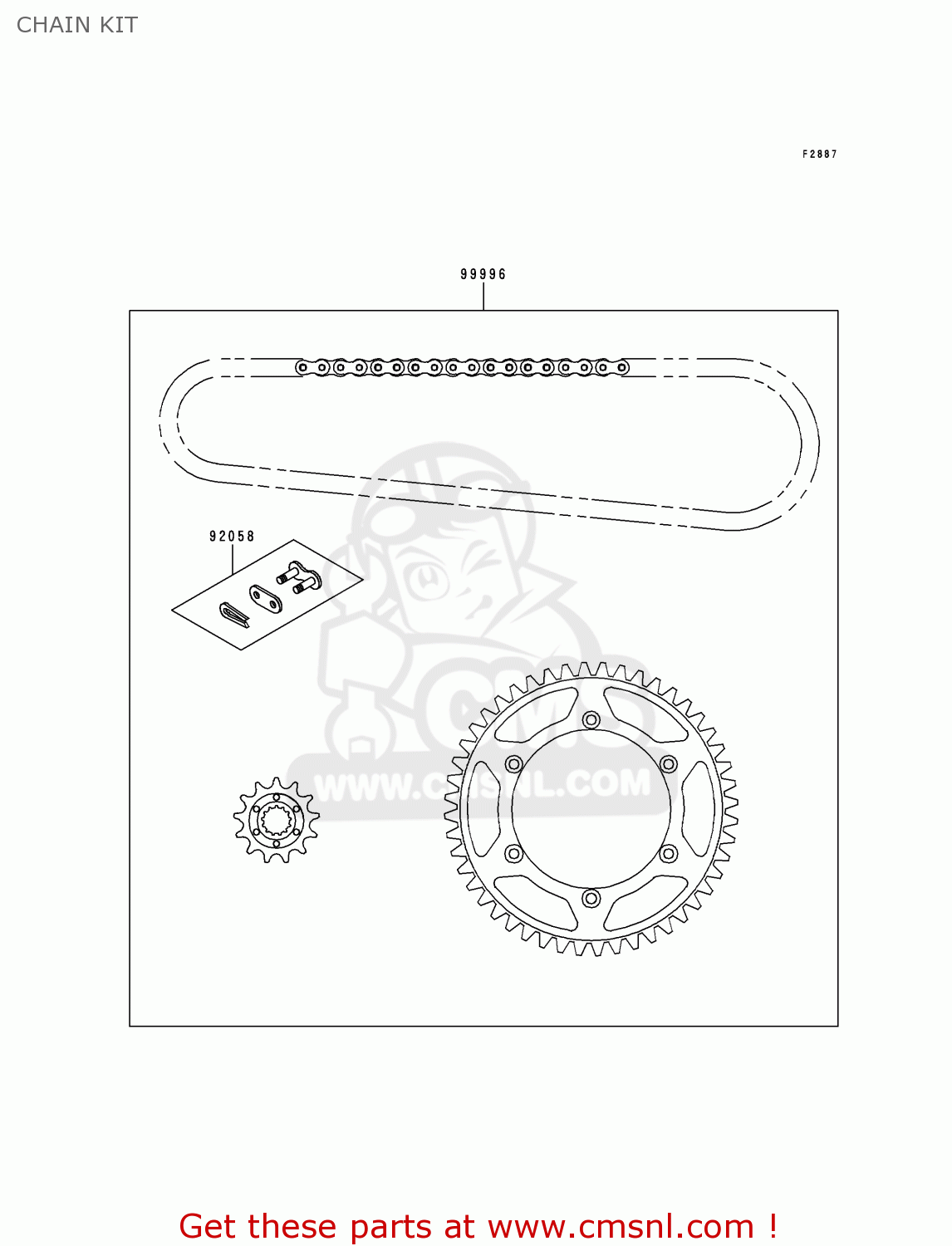 CHAIN KIT KX250-L2 2000 USA CANADA