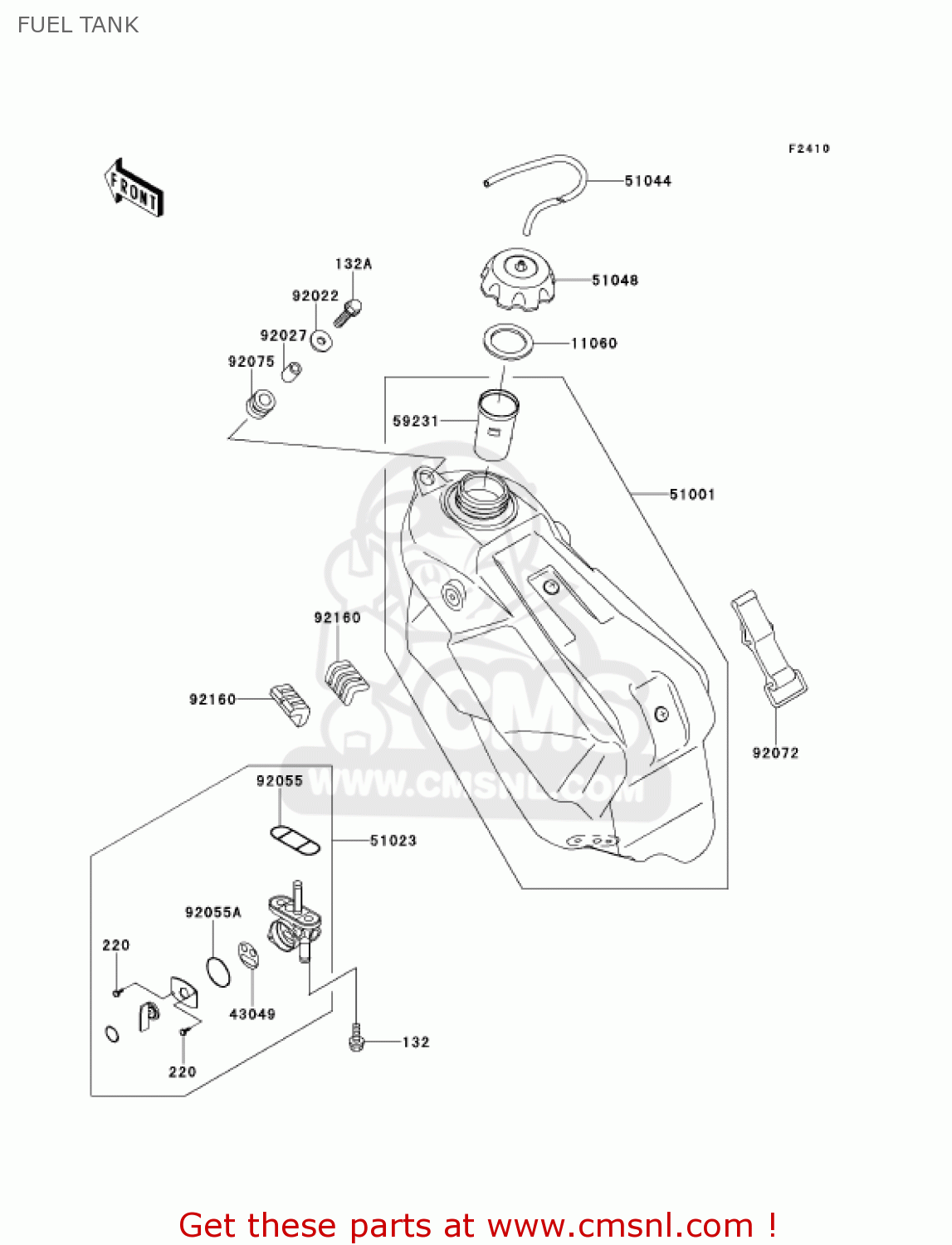 FUEL TANK KX250-L3 KX250 2001 USA CANADA