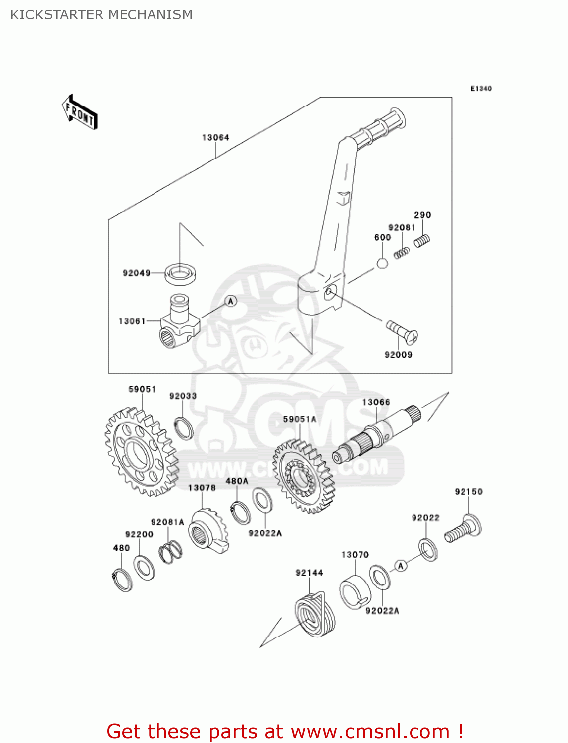 KICKSTARTER MECHANISM KX250-L3 KX250 2001 USA CANADA