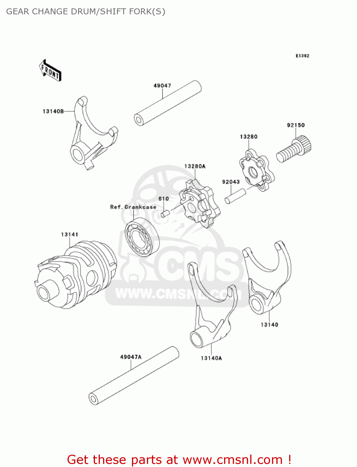 GEAR CHANGE DRUM/SHIFT FORK(S) KX250-L3 KX250 2001 USA CANADA