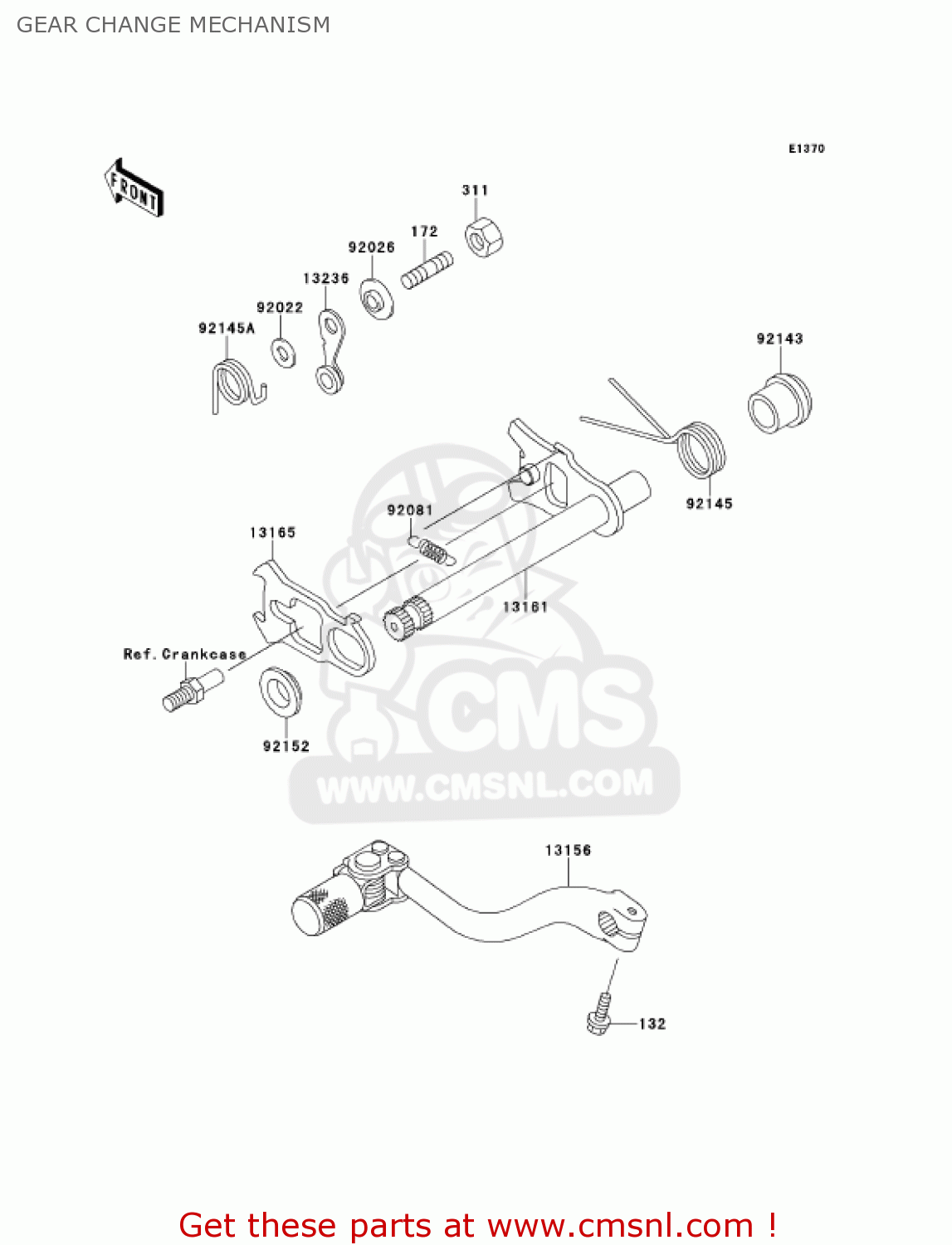GEAR CHANGE MECHANISM KX250-L3 KX250 2001 USA CANADA