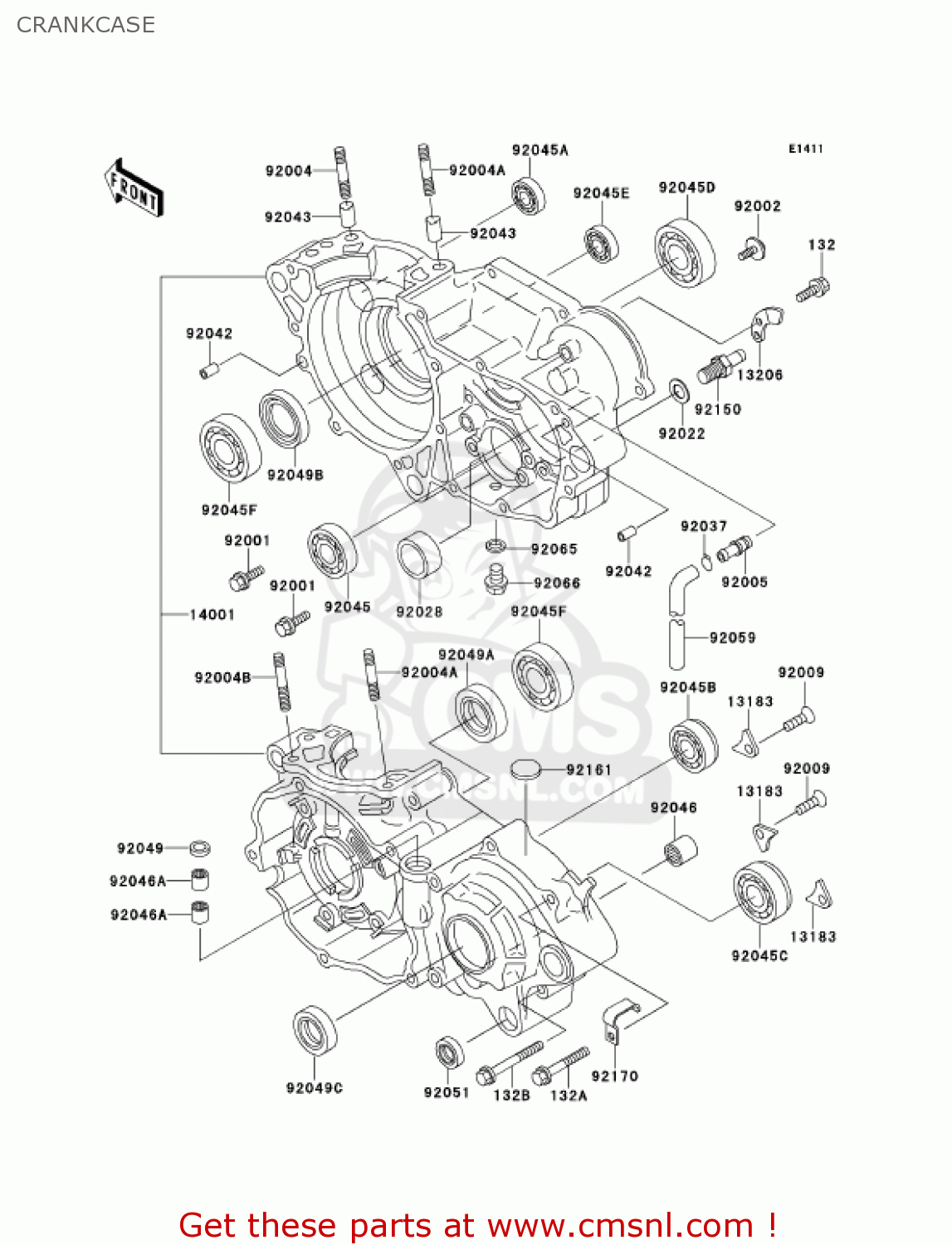 CRANKCASE KX250-L3 KX250 2001 USA CANADA