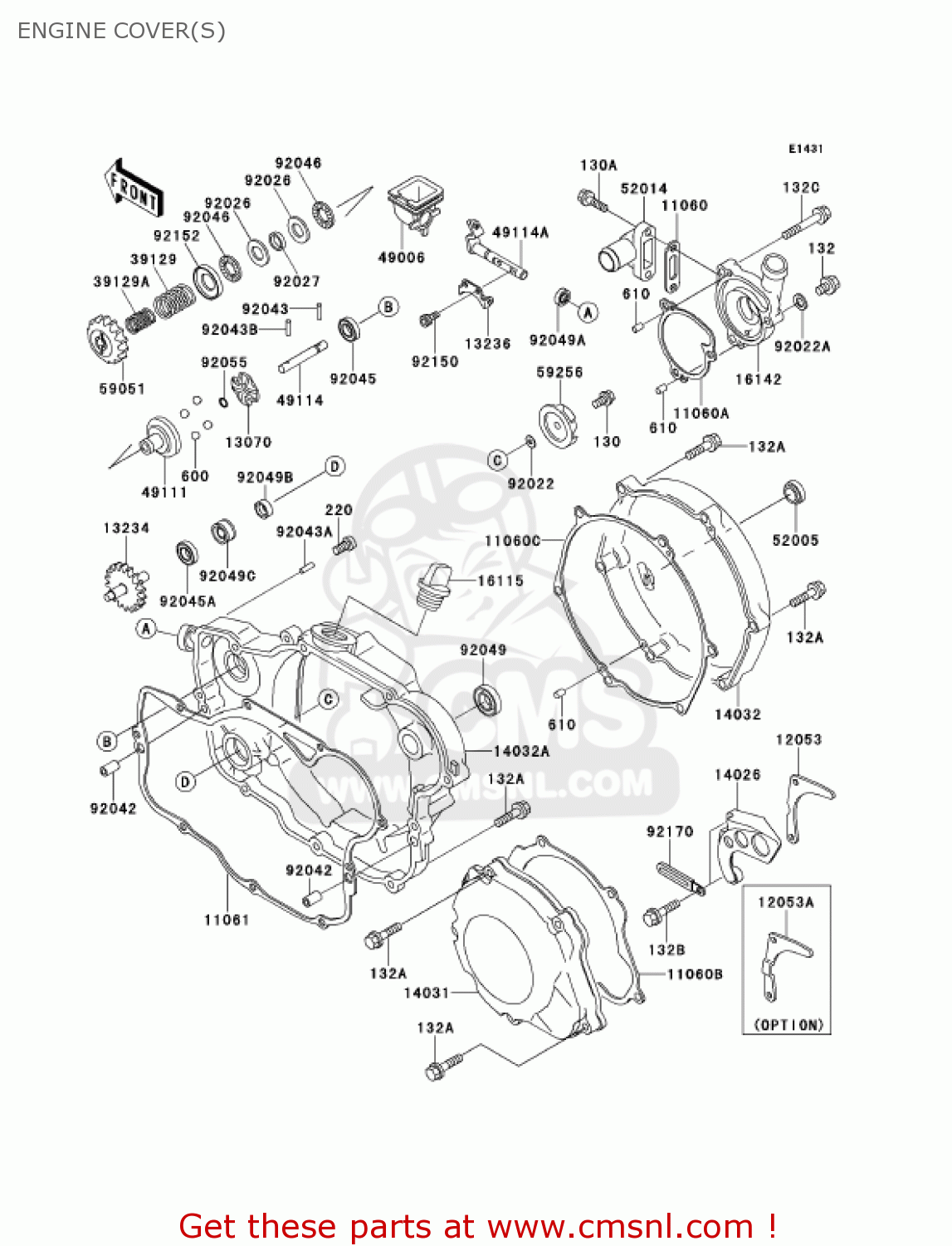 ENGINE COVER(S) KX250-L3 KX250 2001 USA CANADA