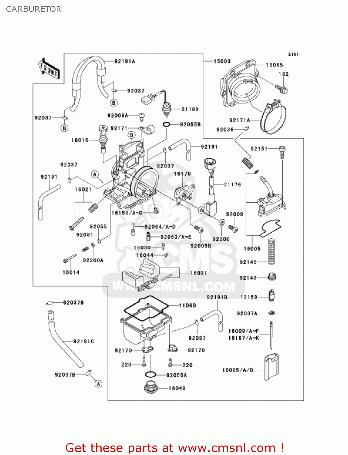 CARBURETOR KX250-L3 KX250 2001 USA CANADA
