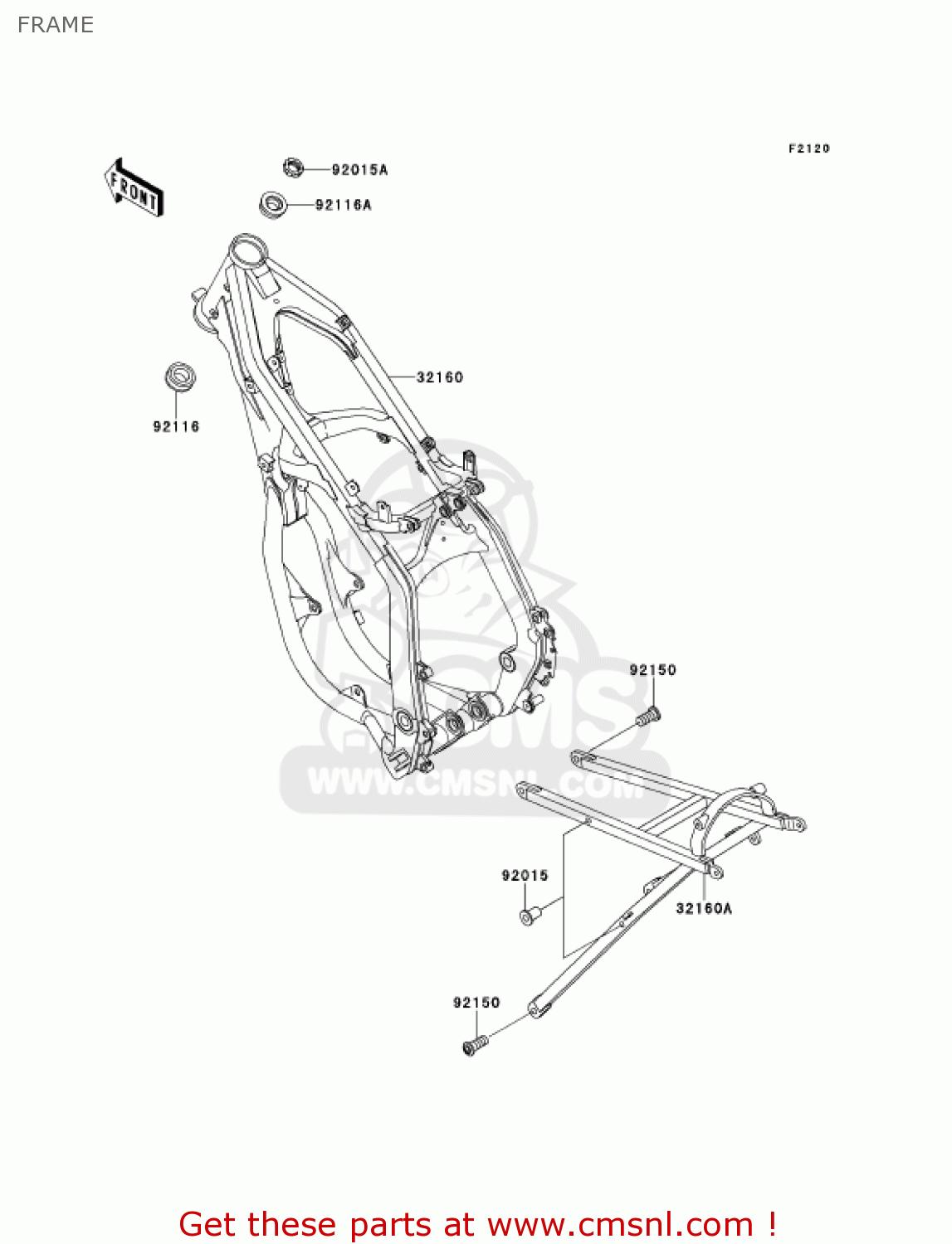 FRAME KX250-L3 KX250 2001 USA CANADA