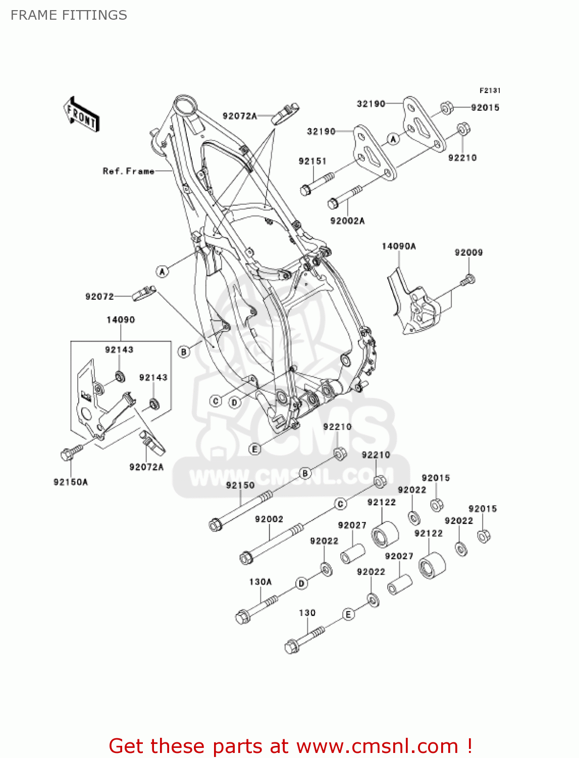 FRAME FITTINGS KX250-L3 KX250 2001 USA CANADA