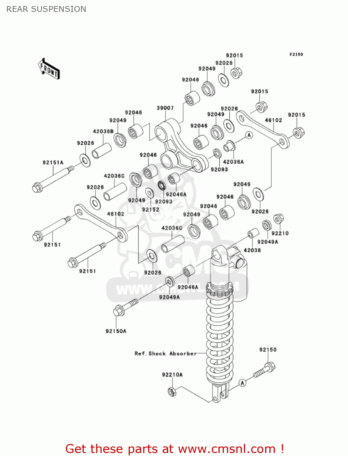 REAR SUSPENSION KX250-L3 KX250 2001 USA CANADA
