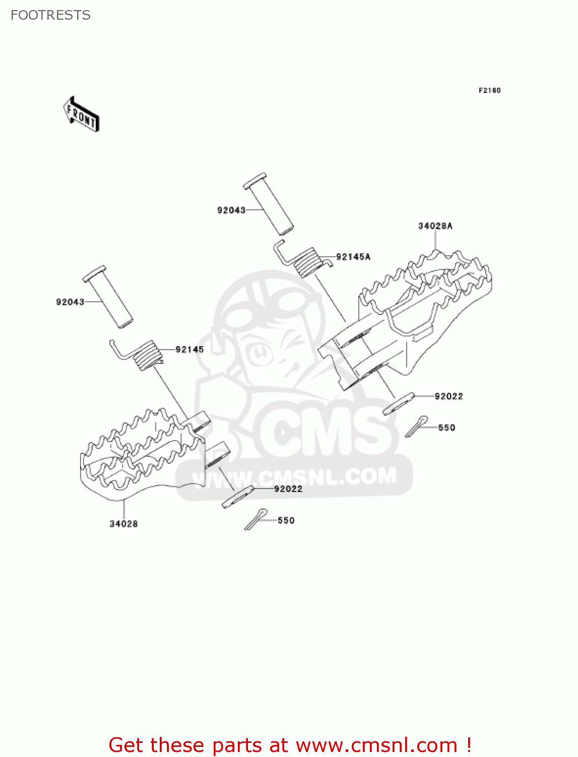 FOOTRESTS KX250-L3 KX250 2001 USA CANADA