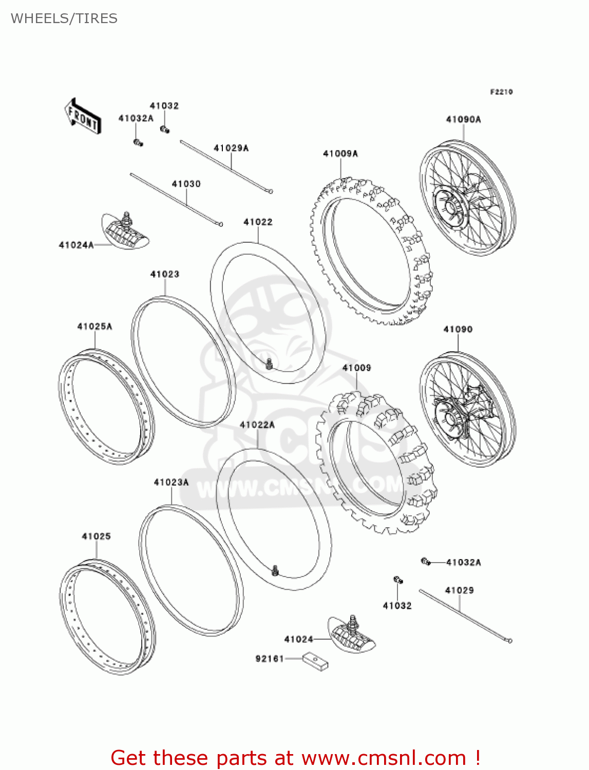 WHEELS/TIRES KX250-L3 KX250 2001 USA CANADA