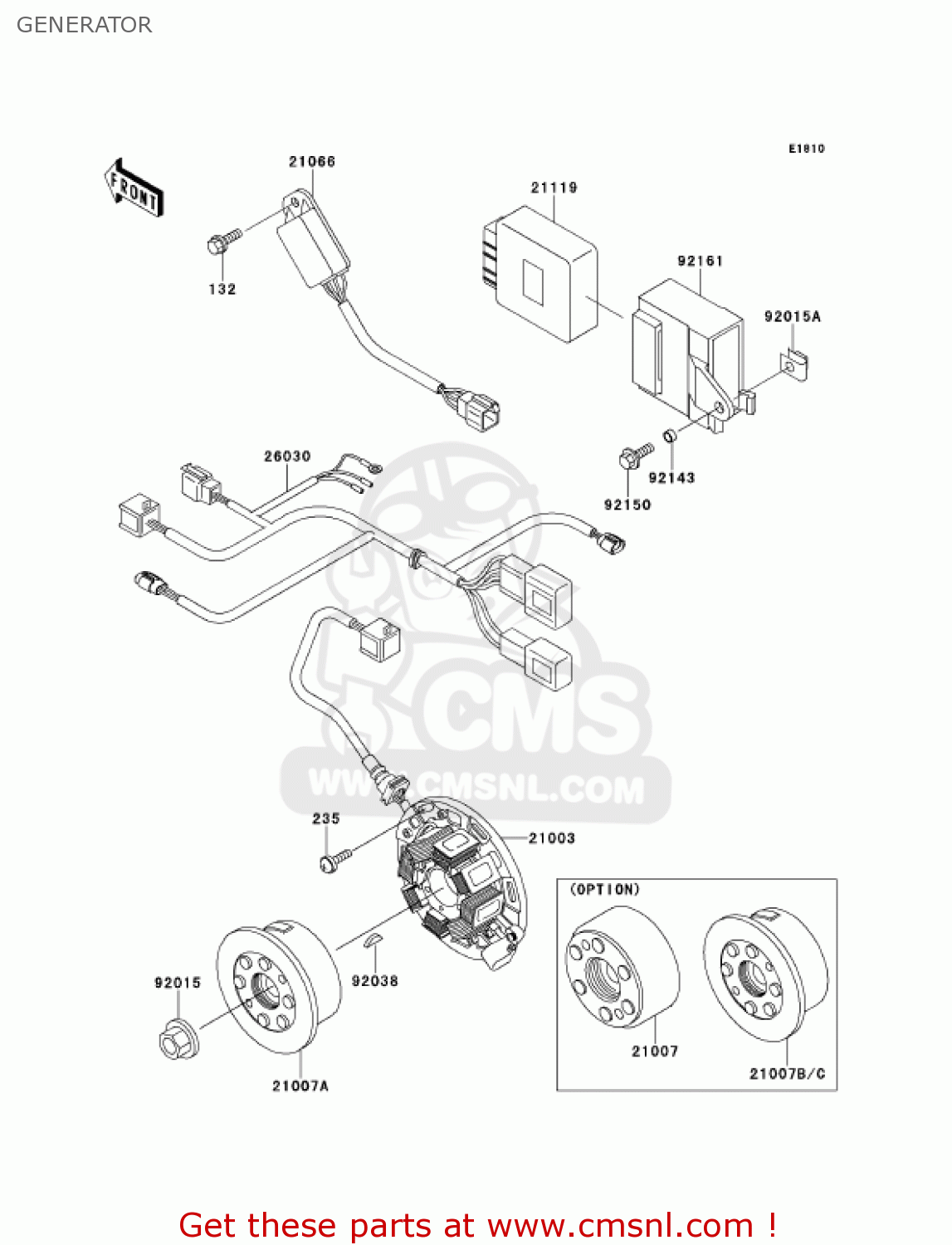 GENERATOR KX250-L3 KX250 2001 USA CANADA