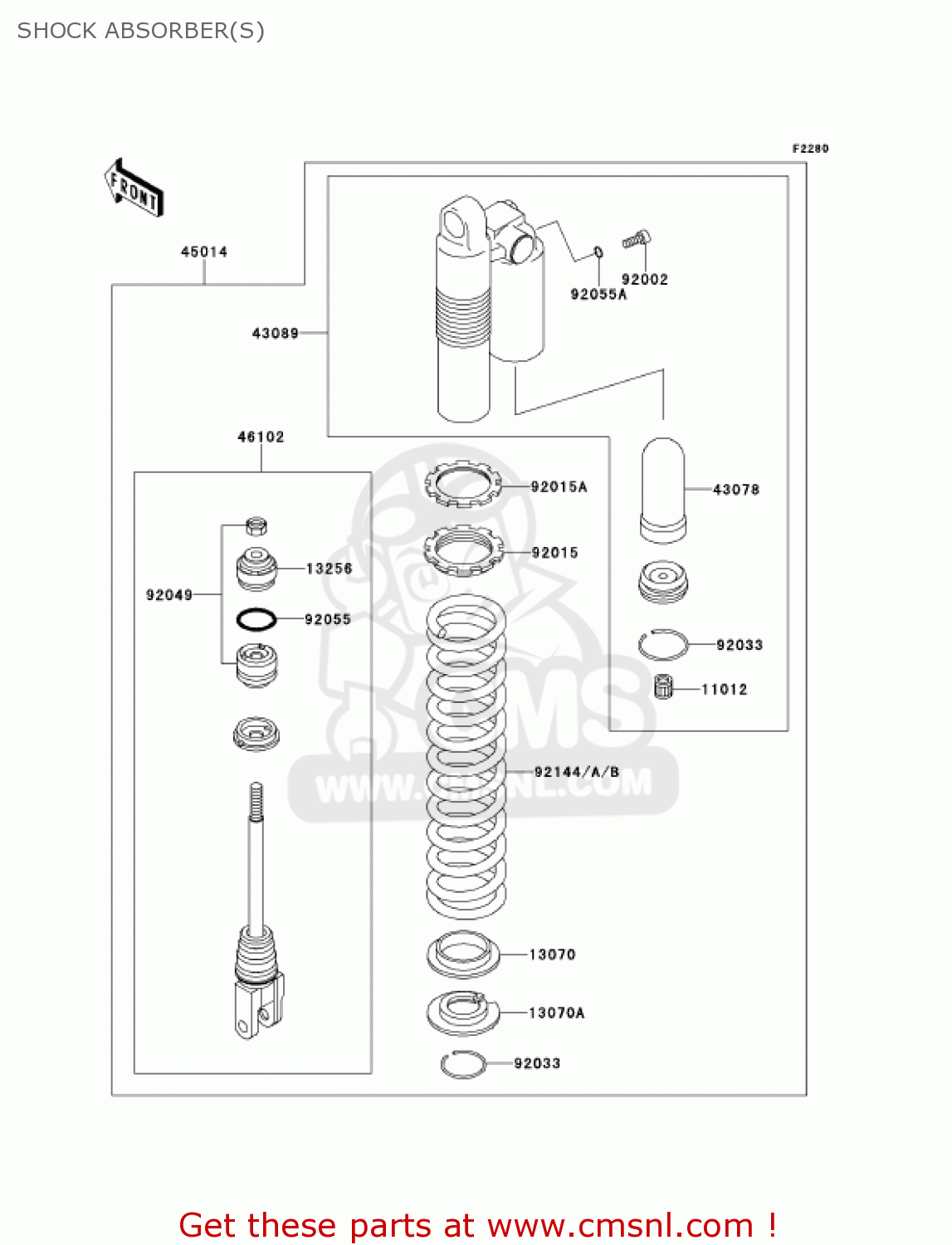 SHOCK ABSORBER(S) KX250-L3 KX250 2001 USA CANADA