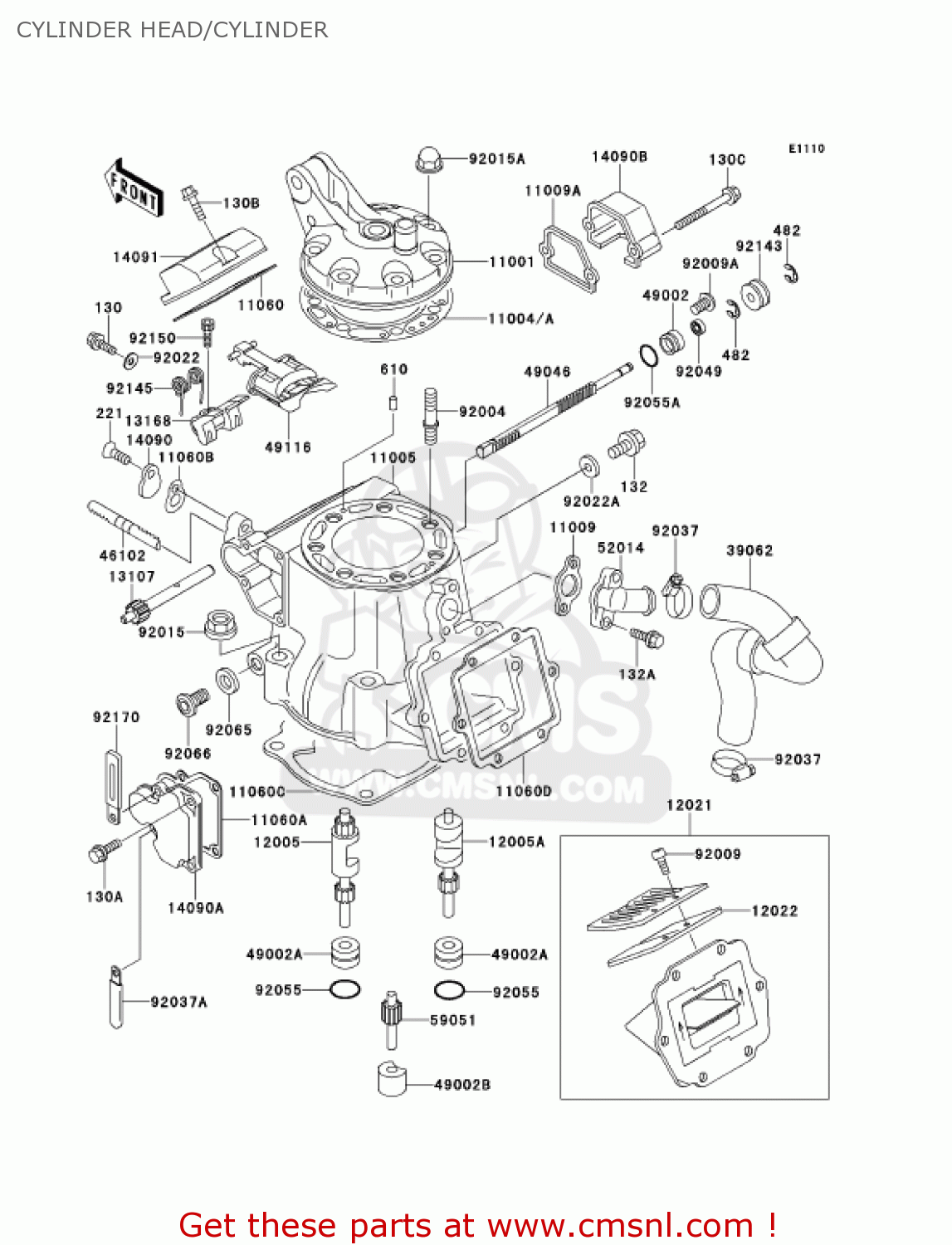 CYLINDER HEAD/CYLINDER KX250-L3 KX250 2001 USA CANADA