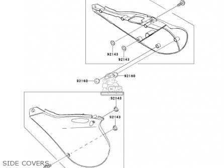 SIDE COVERS - KX250-L3 KX250 2001 USA CANADA