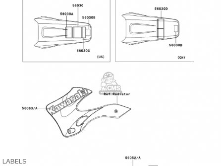 LABELS - KX250-L3 KX250 2001 USA CANADA