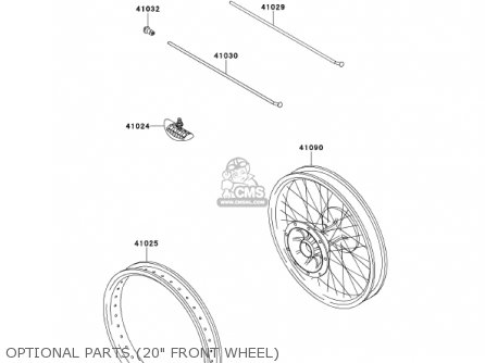 OPTIONAL PARTS (20" FRONT WHEEL) - KX250-L3 KX250 2001 USA CANADA