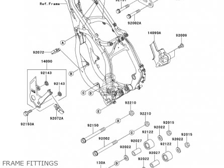FRAME FITTINGS - KX250-L3 KX250 2001 USA CANADA