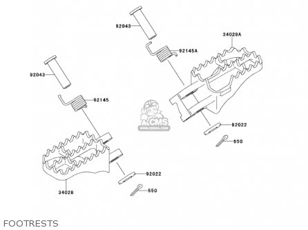 FOOTRESTS - KX250-L3 KX250 2001 USA CANADA
