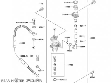 REAR MASTER CYLINDER - KX250-L3 KX250 2001 USA CANADA