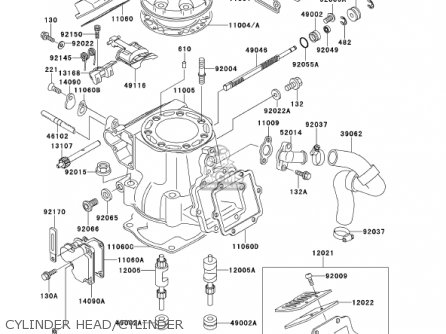 CYLINDER HEAD/CYLINDER - KX250-L3 KX250 2001 USA CANADA