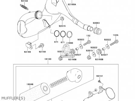 MUFFLER(S) - KX250-L3 KX250 2001 USA CANADA