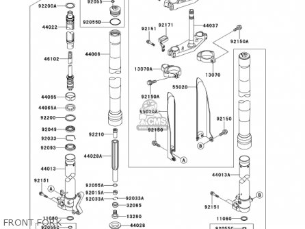 FRONT FORK - KX250-L3 KX250 2001 USA CANADA