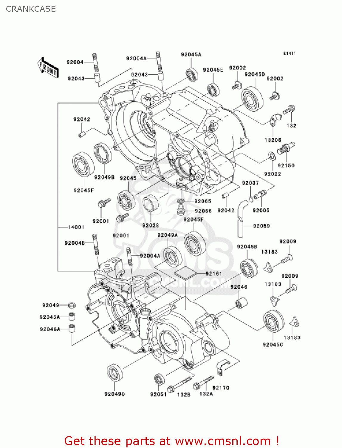 Kawasaki KX250-L4 KX250 2002 USA CANADA CRANKCASE - buy original ...