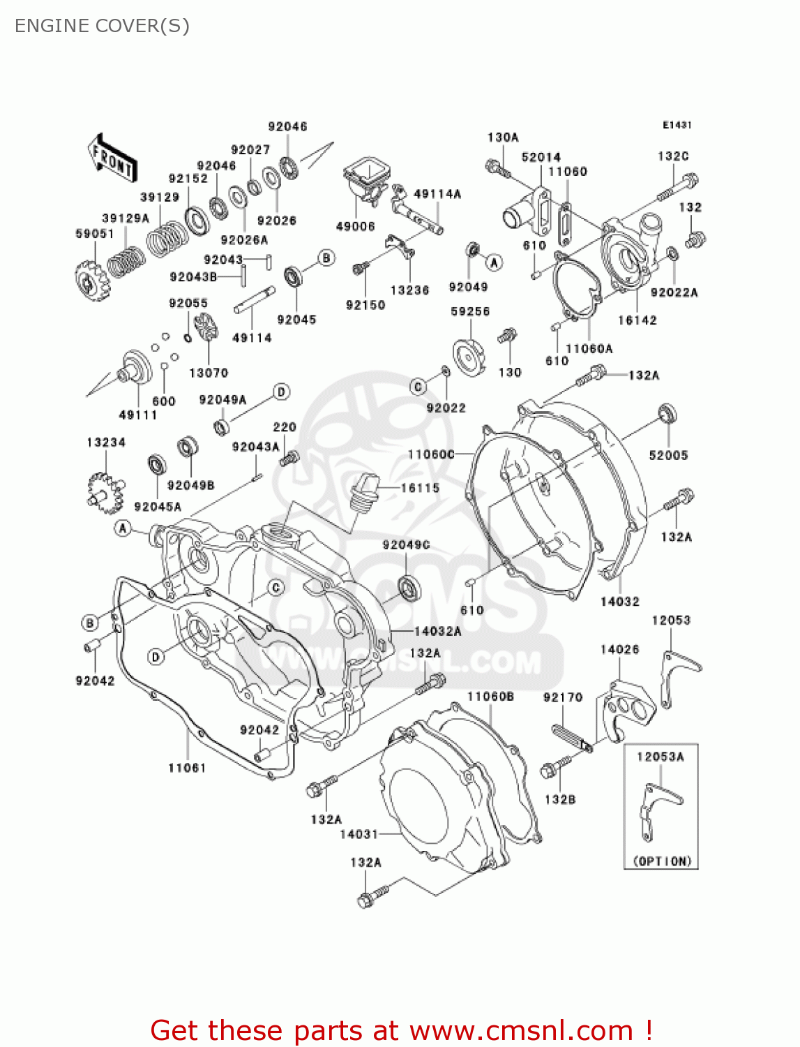 ENGINE COVER(S) KX250-L4 KX250 2002 USA CANADA