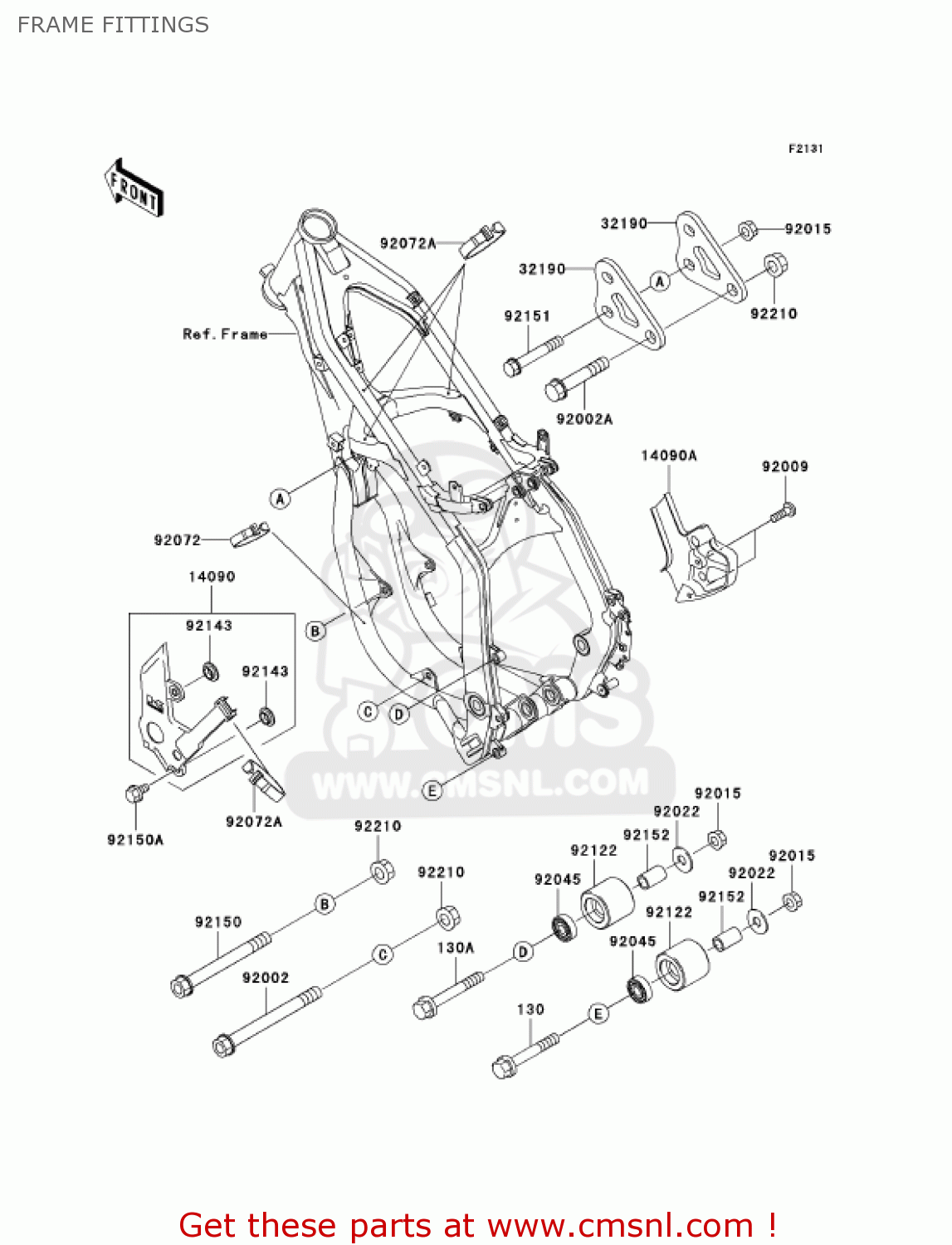 FRAME FITTINGS KX250-L4 KX250 2002 USA CANADA