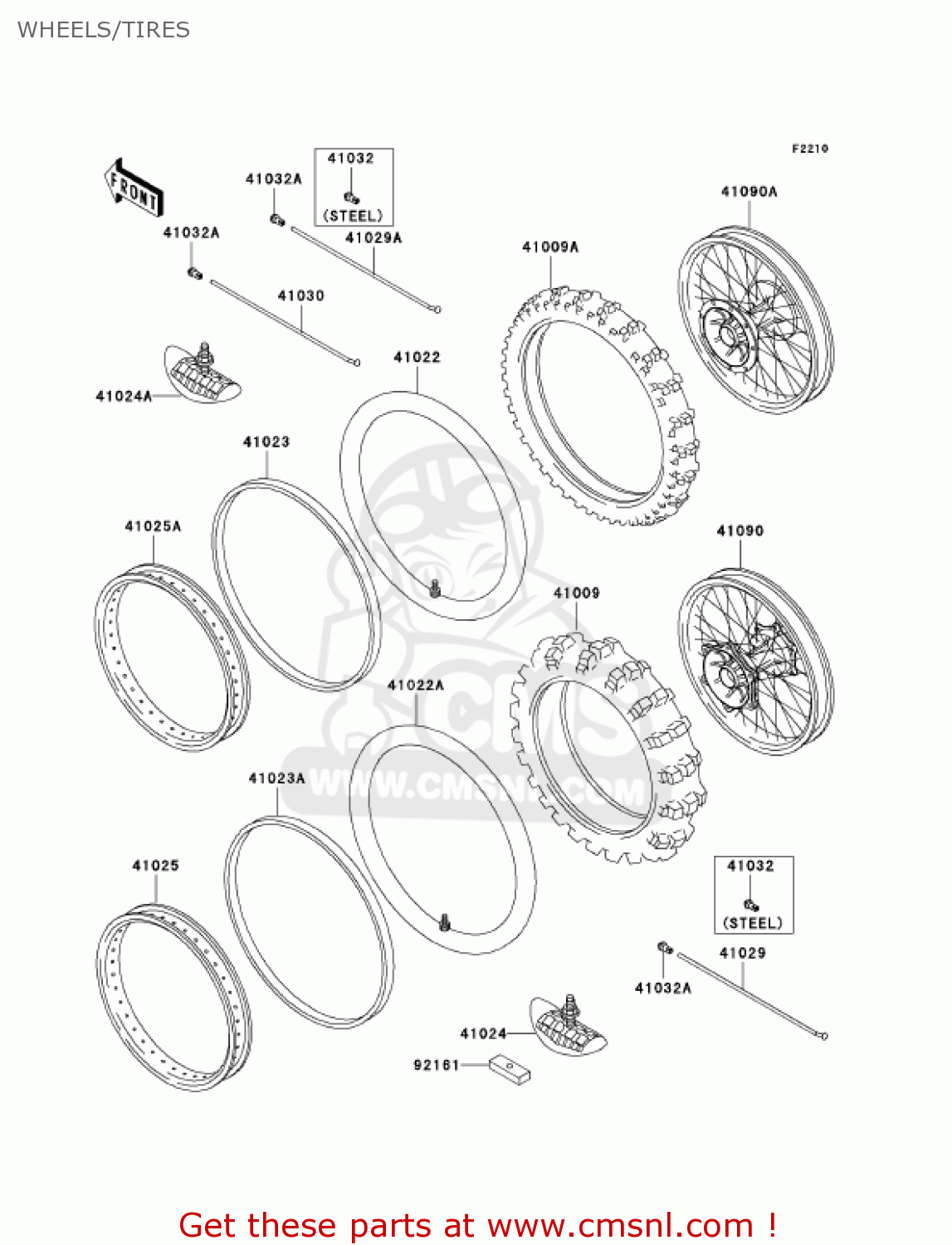 WHEELS/TIRES KX250-L4 KX250 2002 USA CANADA