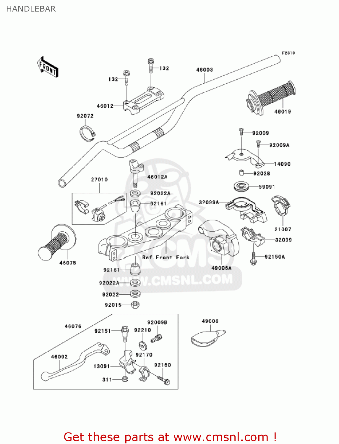 HANDLEBAR KX250-L4 KX250 2002 USA CANADA