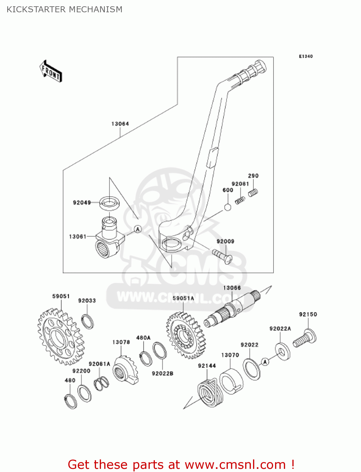 KICKSTARTER MECHANISM KX250-L4 KX250 2002 USA CANADA