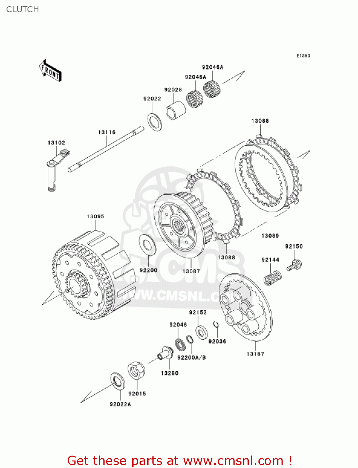 CLUTCH KX250-L4 KX250 2002 USA CANADA