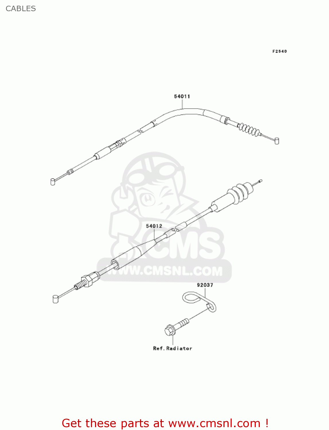 CABLES KX250-L4 KX250 2002 USA CANADA
