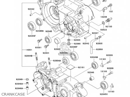 CRANKCASE - KX250-L4 KX250 2002 USA CANADA
