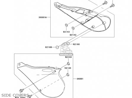 SIDE COVERS - KX250-L4 KX250 2002 USA CANADA