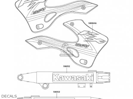 DECALS - KX250-L4 KX250 2002 USA CANADA