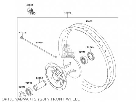 OPTIONAL PARTS (20IN FRONT WHEEL - KX250-L4 KX250 2002 USA CANADA
