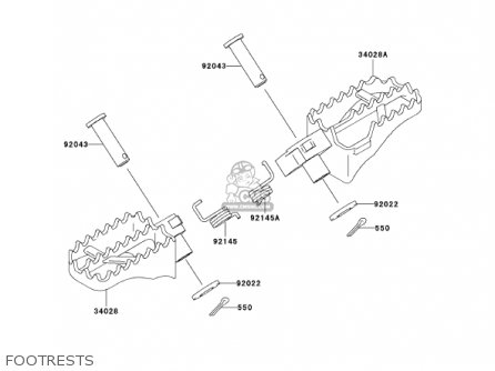 FOOTRESTS - KX250-L4 KX250 2002 USA CANADA