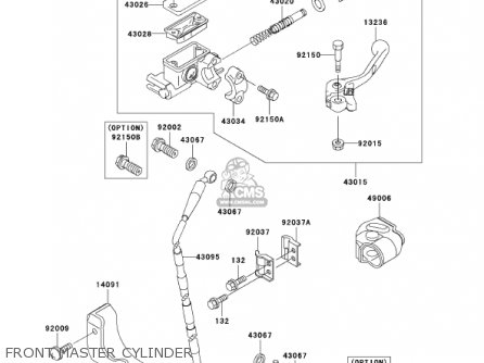 FRONT MASTER CYLINDER - KX250-L4 KX250 2002 USA CANADA