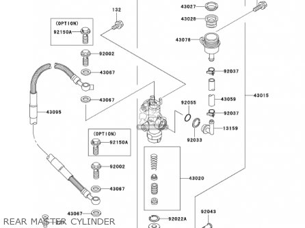 REAR MASTER CYLINDER - KX250-L4 KX250 2002 USA CANADA