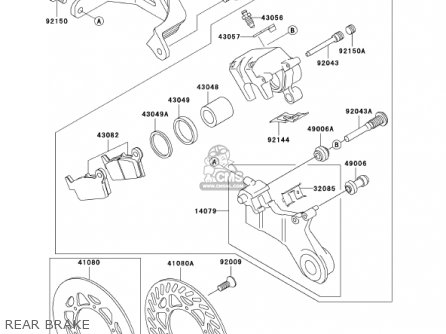 REAR BRAKE - KX250-L4 KX250 2002 USA CANADA