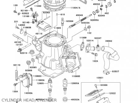 CYLINDER HEAD/CYLINDER - KX250-L4 KX250 2002 USA CANADA