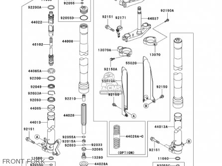 FRONT FORK - KX250-L4 KX250 2002 USA CANADA