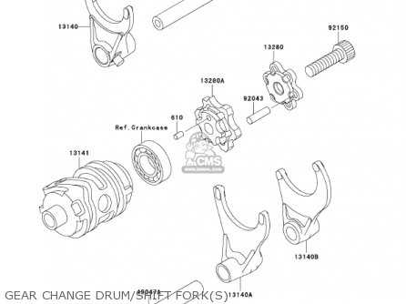 GEAR CHANGE DRUM/SHIFT FORK(S) - KX250-L4 KX250 2002 USA CANADA