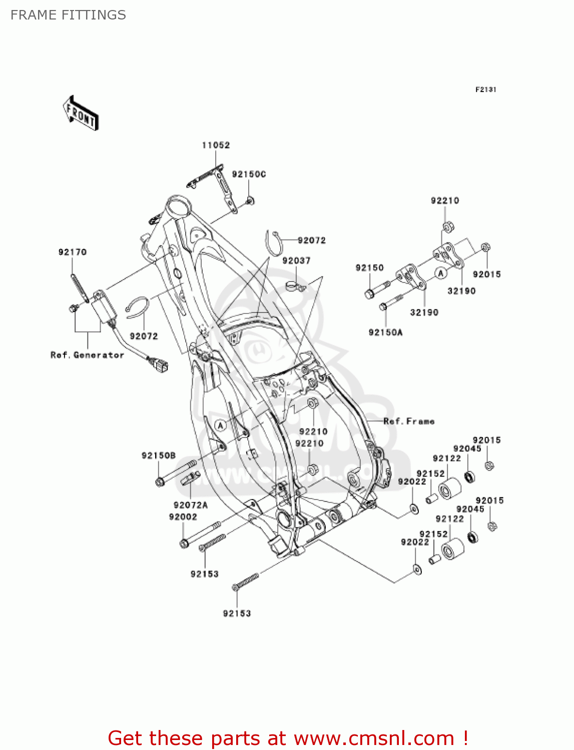 FRAME FITTINGS KX250-M1 KX250 2003 USA CANADA