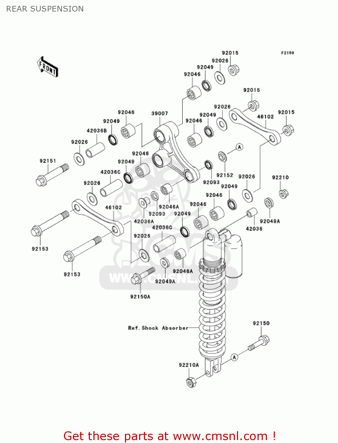 REAR SUSPENSION KX250-M1 KX250 2003 USA CANADA